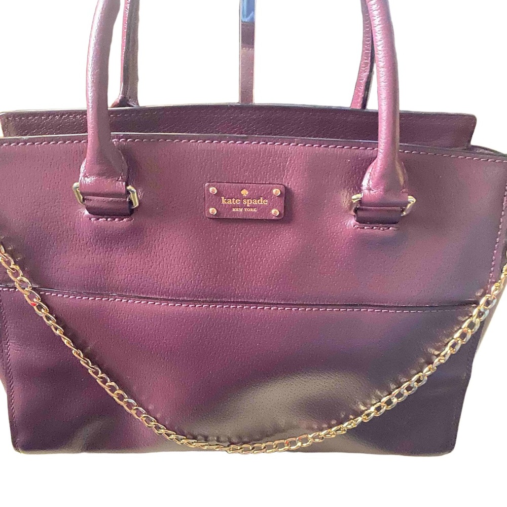 Kate Spade Plum Shoulder Bag with Gold Chain